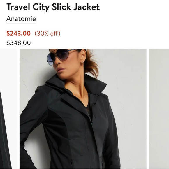 ✨ ANATOMIE ✨ City Slick Travel Jacket Navy Blue Mid Weight Like New Size Large - Picture 10 of 11